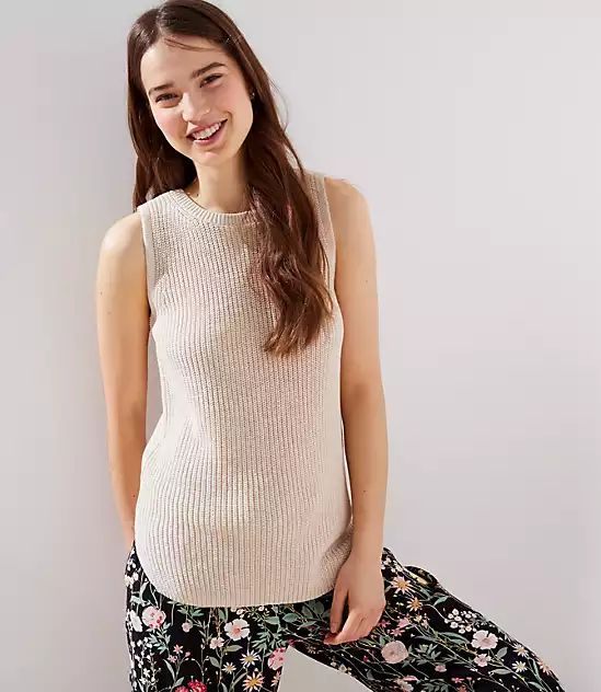 Petite Ribbed Sleeveless Sweater | LOFT | LOFT