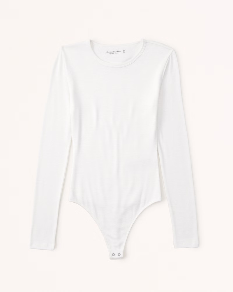 Women's Long-Sleeve Cozy Crew Bodysuit | Women's Tops | Abercrombie.com | Abercrombie & Fitch (US)