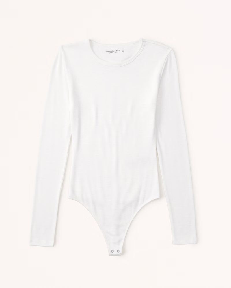 Long-Sleeve Cozy Crew Bodysuit | Abercrombie & Fitch (US)