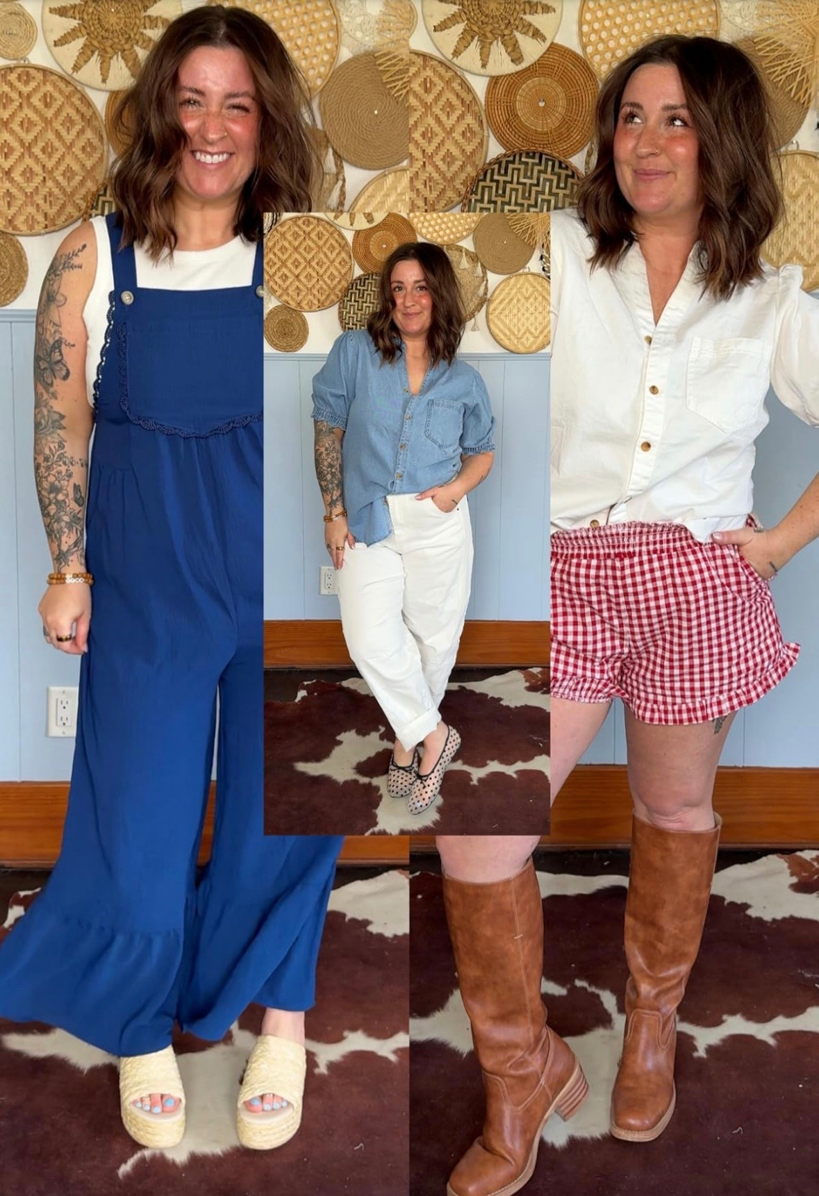 Warm weather finds! I am crushing on this lace overalls and these denim tops!! Both run TTS I am 5’1 size 8/10 wearing mediums!

#LTKSeasonal #LTKootd #LTKMidsize