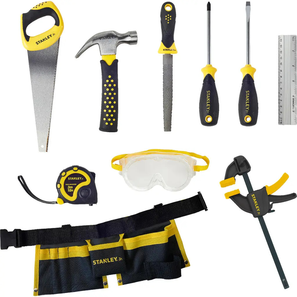 Stanley Jr. 10-Piece Toy Tool Set in Yellow & Black at Nordstrom | Nordstrom