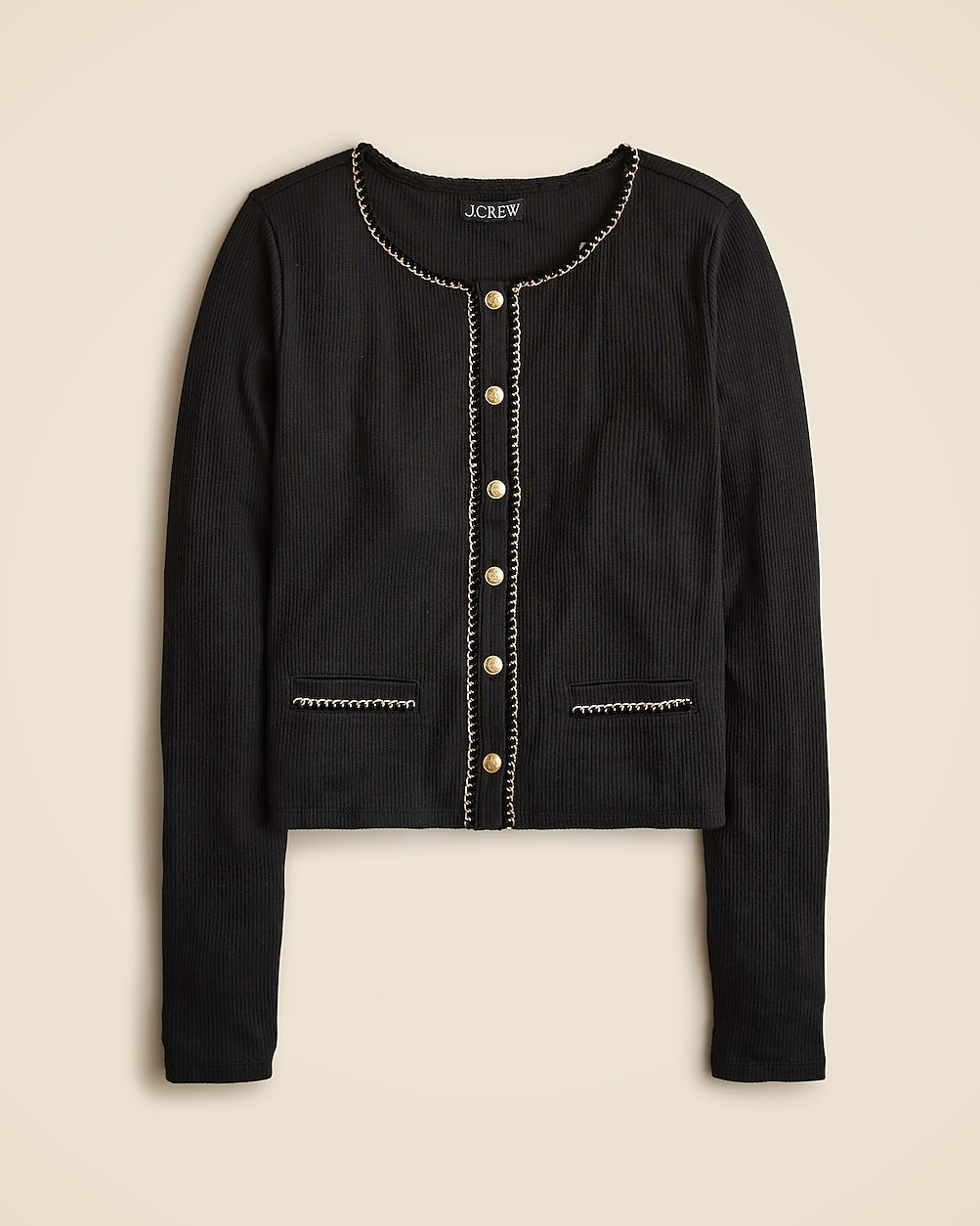 Vintage rib lady jacket with chain trim | J. Crew US