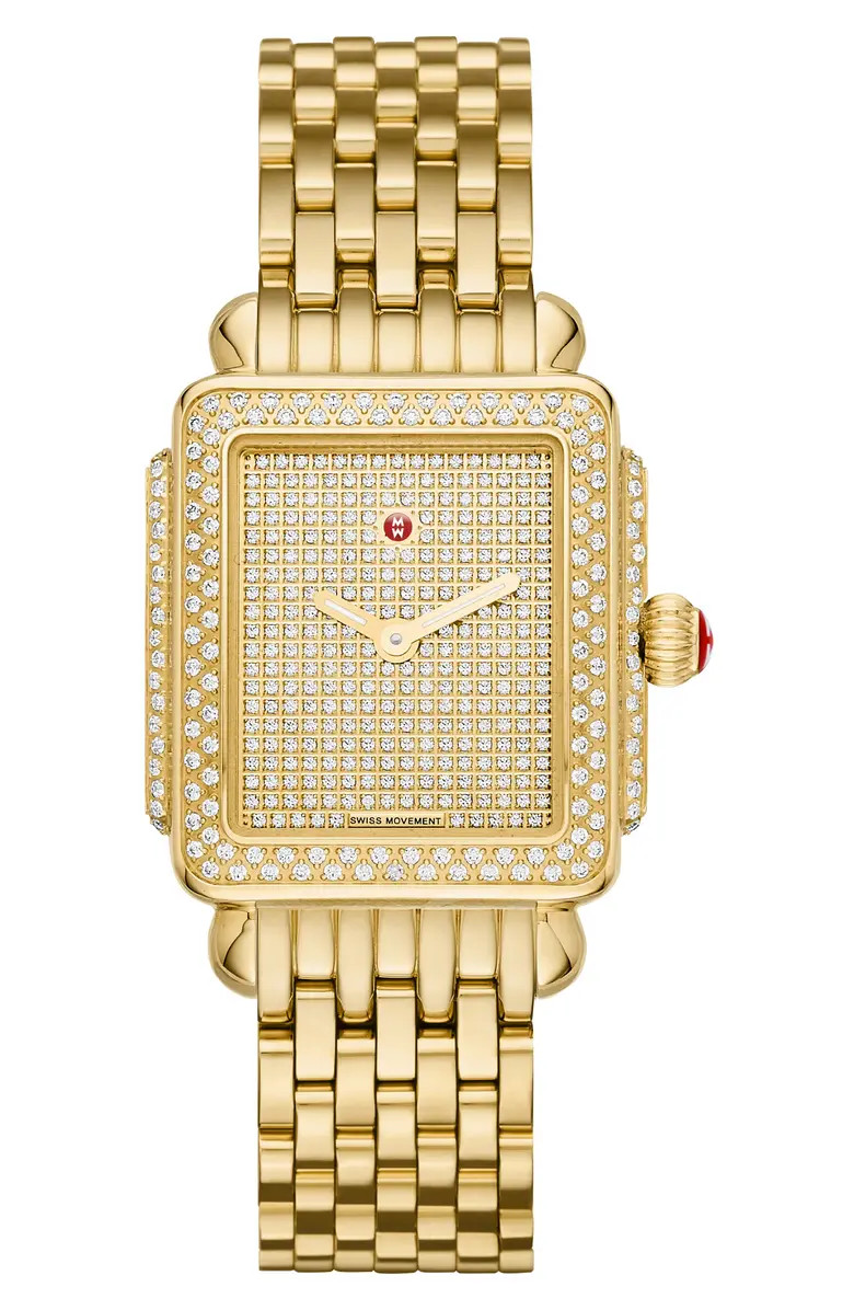 Deco Pavé Diamond Bracelet Watch, 29mm | Nordstrom