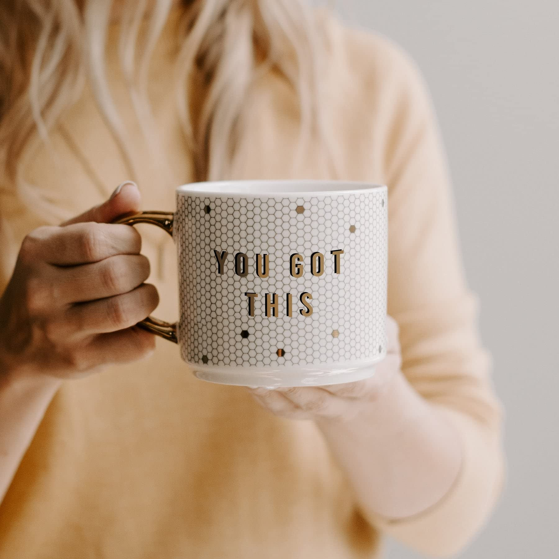 Sweet Water Decor Tile Coffee Mugs | Novelty Coffee Mugs | 17oz Gold Handle Coffee Cup | Microwave & | Amazon (US)