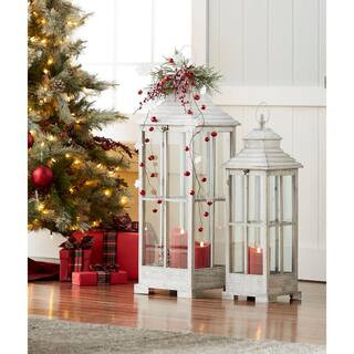 Antique White Lantern (Set of 2) | The Home Depot