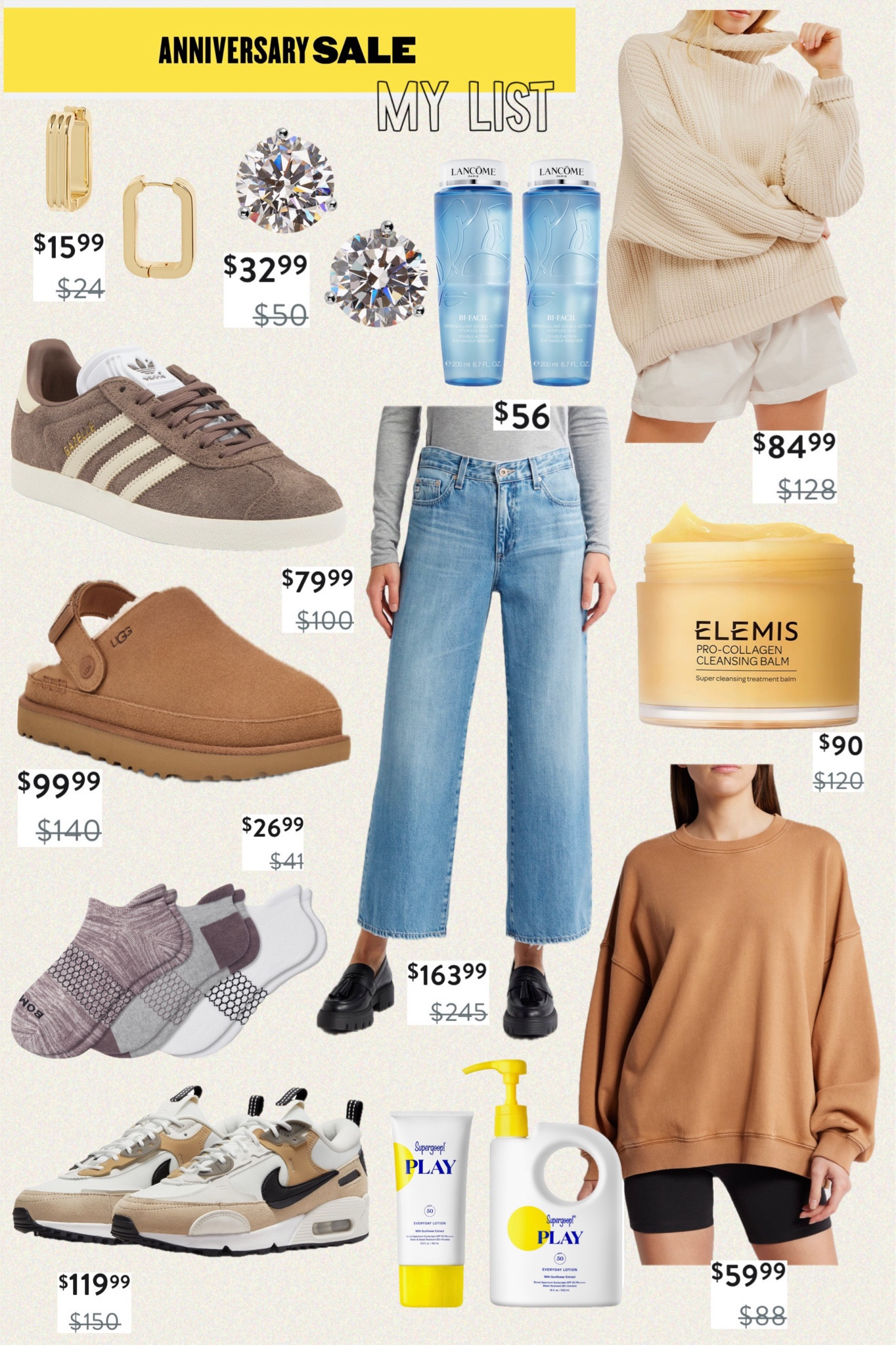 Nordstrom Anniversary Sale is happening ! My wishlist!
Nike Air Max 90 Futura
Sneaker | AG Saige High Waist Ankle Wide Leg Jeans |
Madewell
Medium Rib Hoop Earrings | adidas Gazelle Sneaker |
Elemis
Jumbo Pro-Collagen Cleansing Balm | Bombas Original Assorted 3-Pack Cushion Ankle Socks | UGG Goldenstar
Cozy Clog | Free People Swim Too Deep Turtleneck Sweater | Nordstrom Cubic Zirconia Earrings - 4ct. I Lancôme
Bi-Facil Double-Action Eye Makeup Remover
#polacek #nsale #nordstrom #ugg

#LTKSummerSales #LTKSaleAlert #LTKxNSale