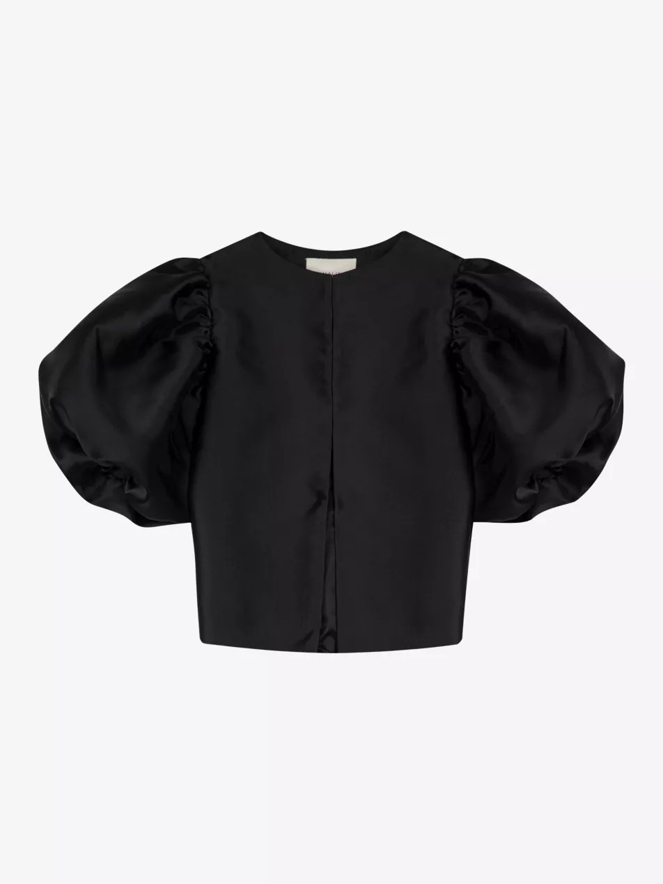 Cleo balloon-sleeve satin blouse | Selfridges