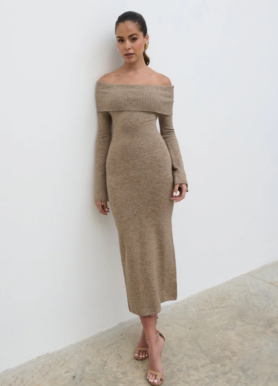 Soreya Bardot Soft Knit Dress | Pretty Lavish (UK)