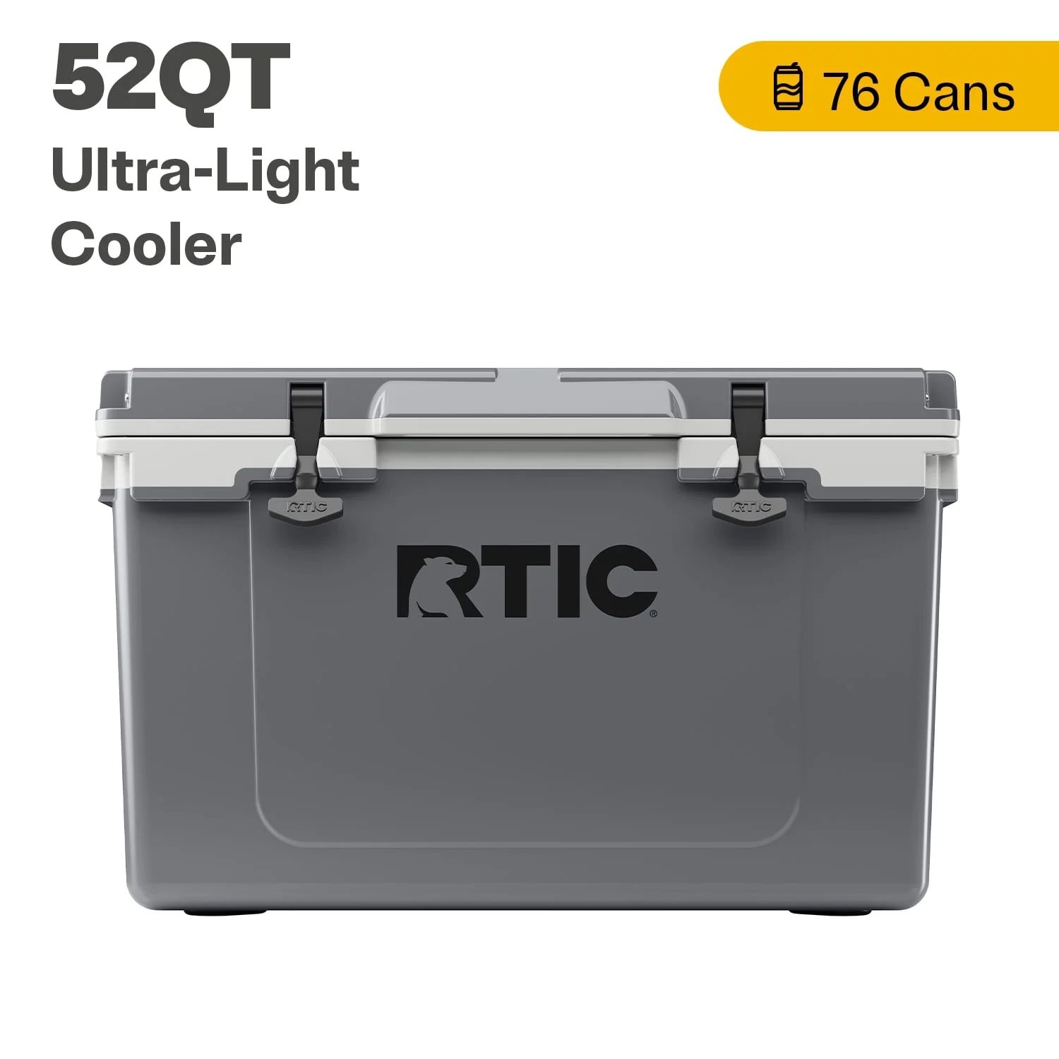 RTIC 52 QT Ultra-Light Hard-Sided Ice Chest Cooler, Dark Grey And Cool Grey, Fits 76 Cans | Walmart (US)