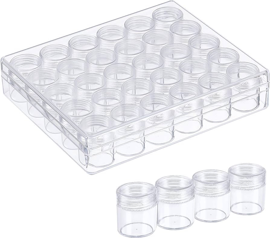Clear Plastic Bead Storage Containers Set with 30 Pieces Storage Jars Diamond Painting Accessory ... | Amazon (US)