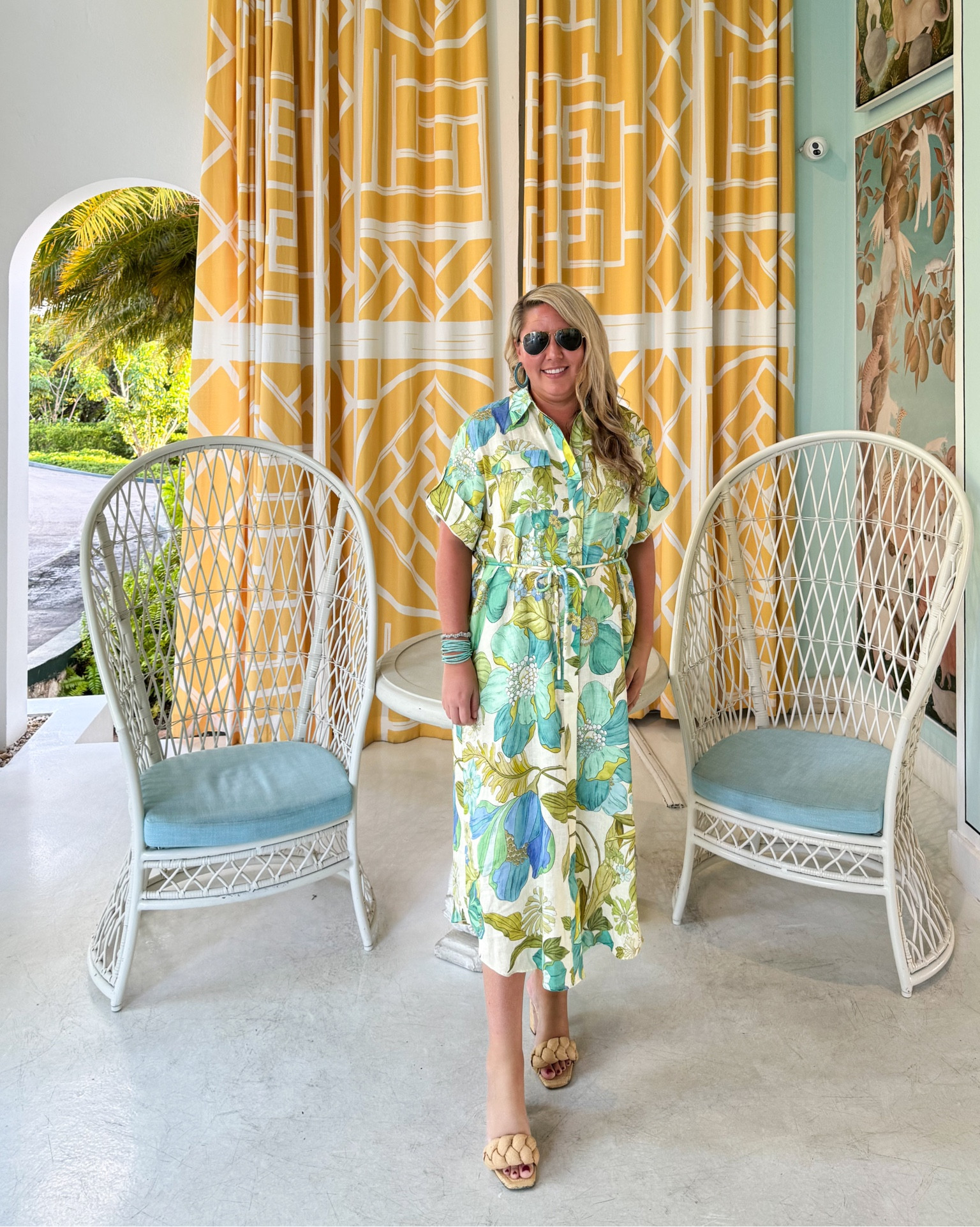 This splurge colorful linen dress is one of my favorite fabrics ever! The colors are stunning and it’s so comfy to wear! It’s a very oversized fit so don’t be afraid to size down (I sized down to a size 10 and have room to spare). These braided raffia sandals were last year’s splurge and I wear them every chance I get!
.
#ltktravel #ltkover40 #ltkmidsize #ltksalealert #ltkstyletip #ltkseasonal #ltkhome #ltkshoecrush ALEMAIS dress finds, ALEMAIS floral dress

#LTKover40 #LTKSeasonal #LTKsalealert