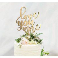 Gold Love you more Wedding Cake Topper Cake Toppers Rustic Country Chic Wedding Wedding Cake Topper  | Etsy (US)