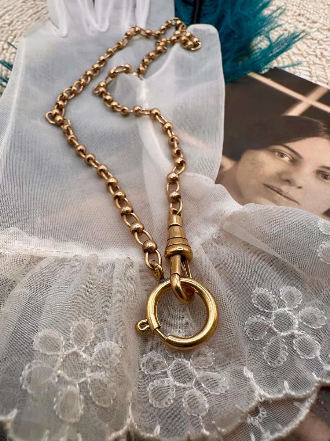 Victorian Style Brass CHARM HOLDER Necklace Swivel Clip Ring Dog Fob Pocket Watch Chain Make Your... | Etsy (Global)