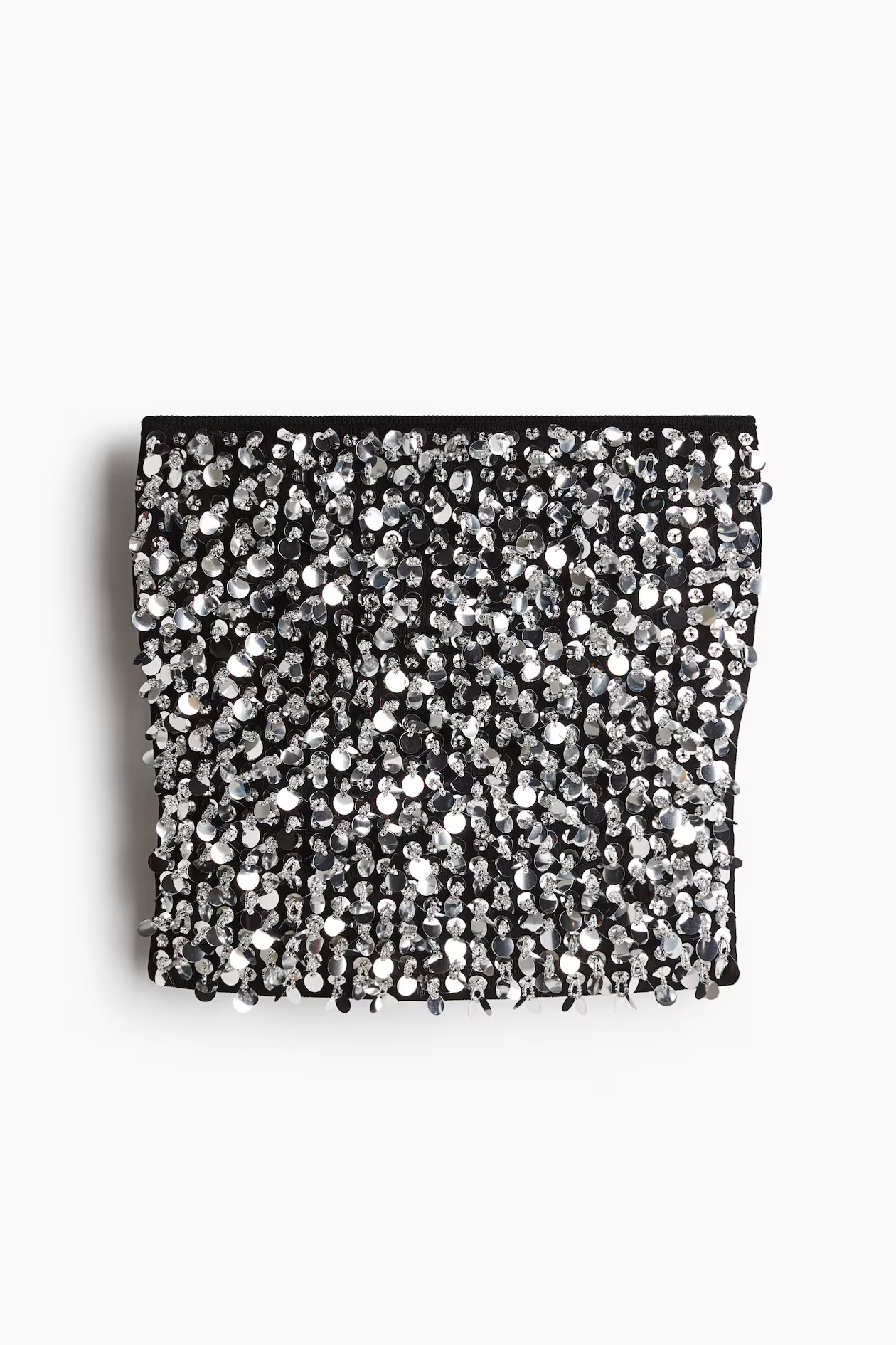 Embellished tube top - Black/Silver-coloured - Ladies | H&M GB | H&M (UK, MY, IN, SG, PH, TW, HK)