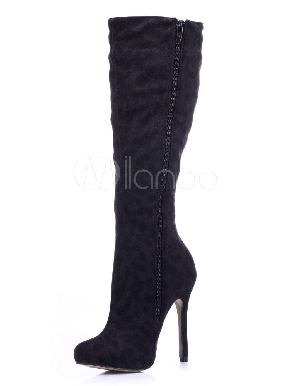 Stiletto Heel Terry Knee Length Boots | Milanoo