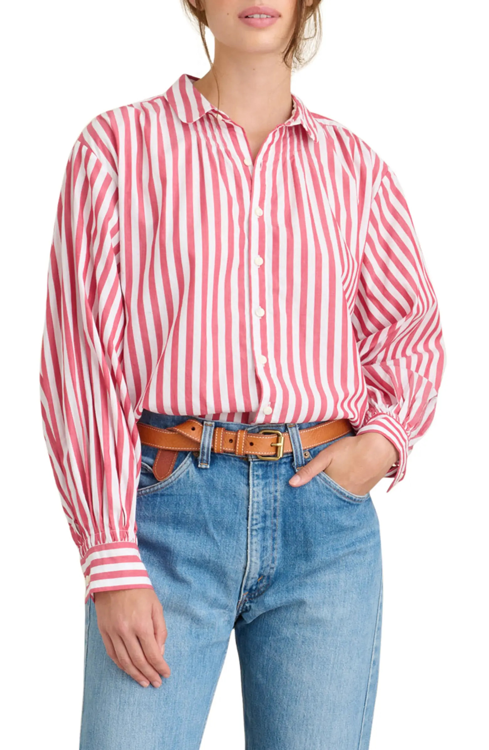 Alex Mill Stripe Cotton Collared Blouse | Nordstromrack | Nordstrom Rack