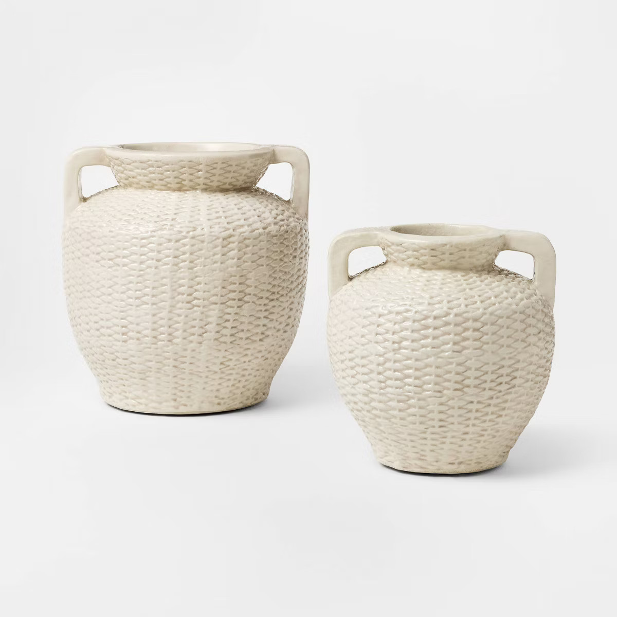 Woven Texture Ceramic Vase Cream - Threshold™ designed with Studio McGee | Target