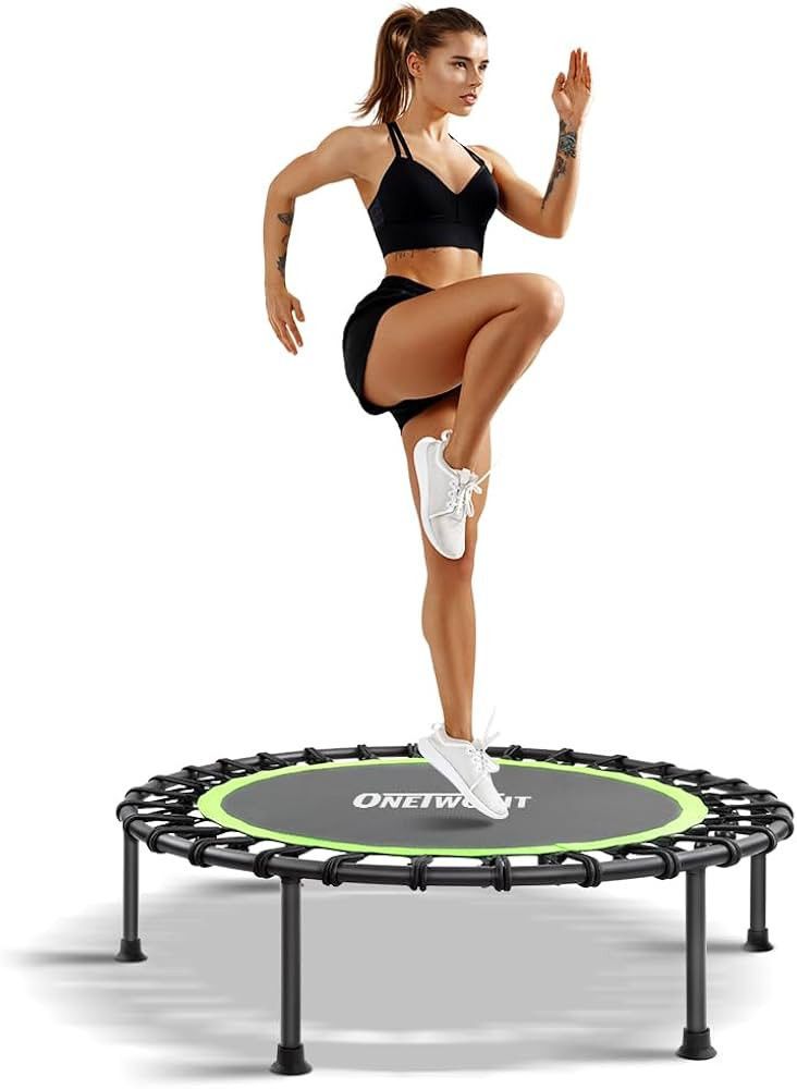 ONETWOFIT 42"/45" Rebounder Trampoline for Adults, Silent Mini Trampoline Indoor Exercise Fitness... | Amazon (US)
