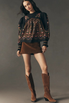 Farm Rio x Anthropologie Long-Sleeve Lace Blouse | Anthropologie (US)