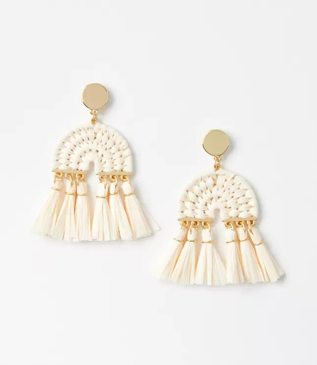 Raffia Tassel Statement Earrings | LOFT