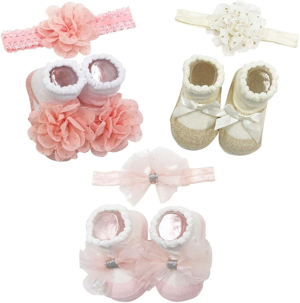 Baby Girl Socks and Headband Giftset | Amazon (US)