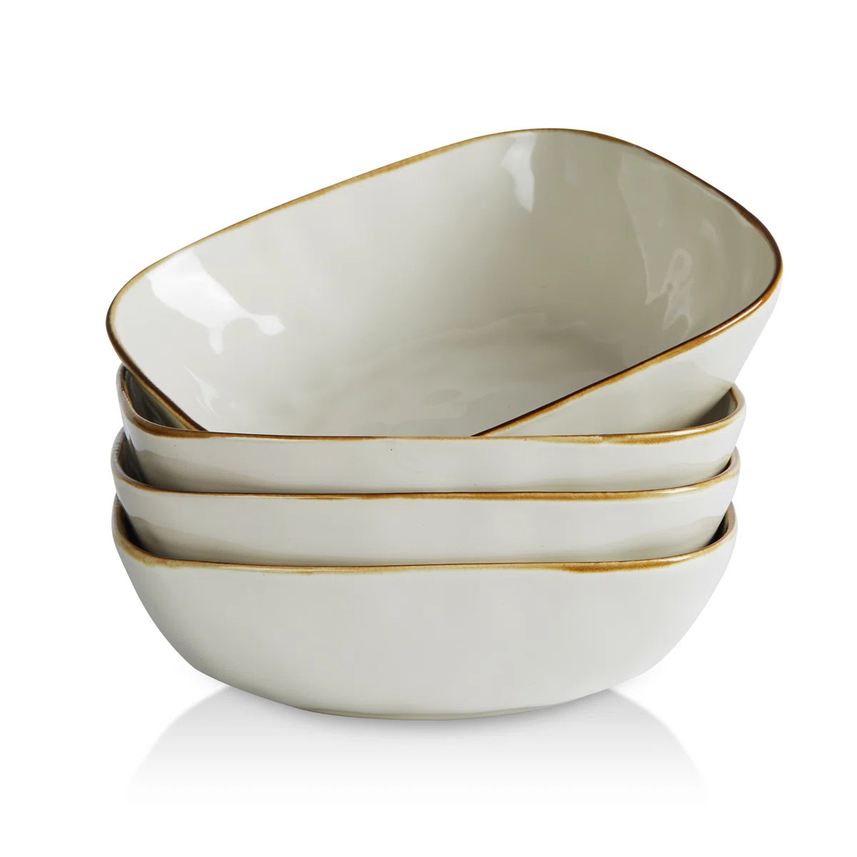 8'' Stoneware Large Square Pasta Bowl (Set of 4) | Wayfair North America