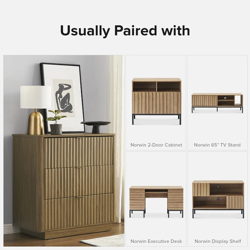 George Oliver Dorcus 3 Drawer 32.2" W Chest & Reviews | Wayfair | Wayfair North America