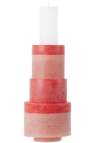 Red & White Stack 06 Candle Set | SSENSE