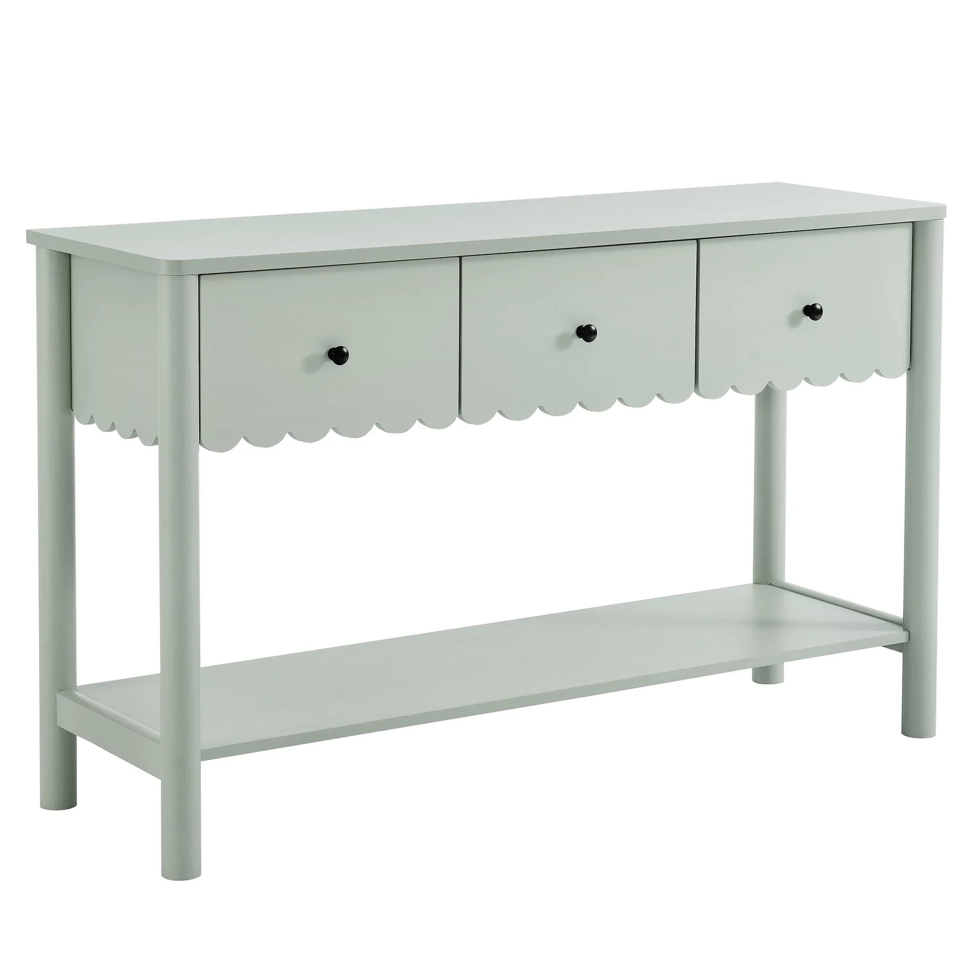 Modway Emmeline 3-Drawer Scalloped Console Table in Sage one_size | EEI-7154-SGE | Lowe's