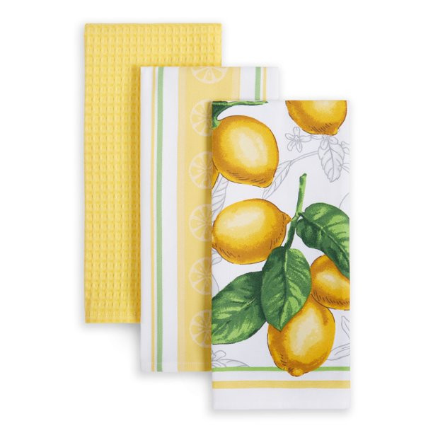 Martha Stewart Lots of Lemons Kitchen Towel Cotton Kitchen Towel Set, 3 Piece | Walmart (US)