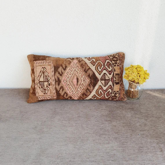 12x24 Lumbar Rug Pillow Bohemian Pillow Vintage Pillow Rug - Etsy | Etsy (US)