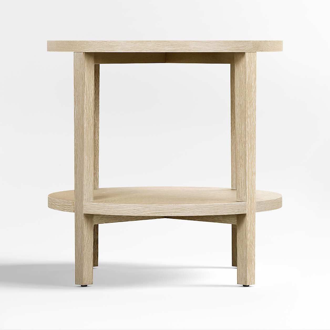 Clairemont Natural Oak Wood Round End Table + Reviews | Crate & Barrel | Crate & Barrel