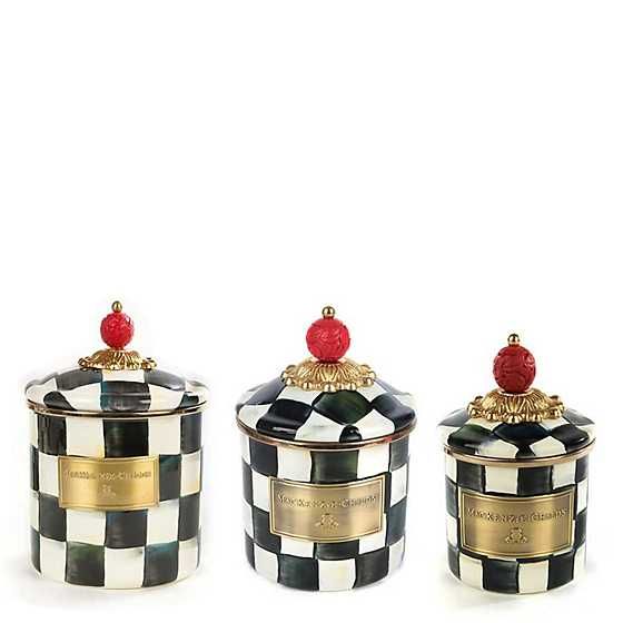 MacKenzie-Childs | Courtly Check Enamel Little Canisters - Set of 3 | MacKenzie-Childs