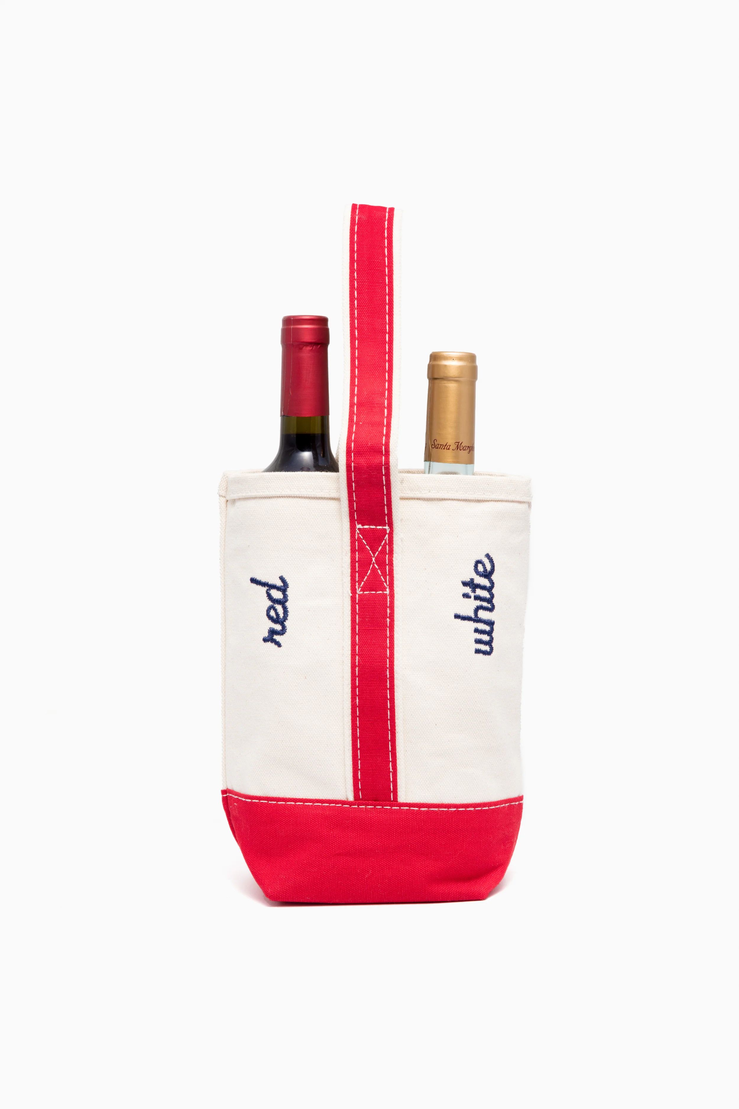 Red Embroidered Wine Tote | Tuckernuck (US)