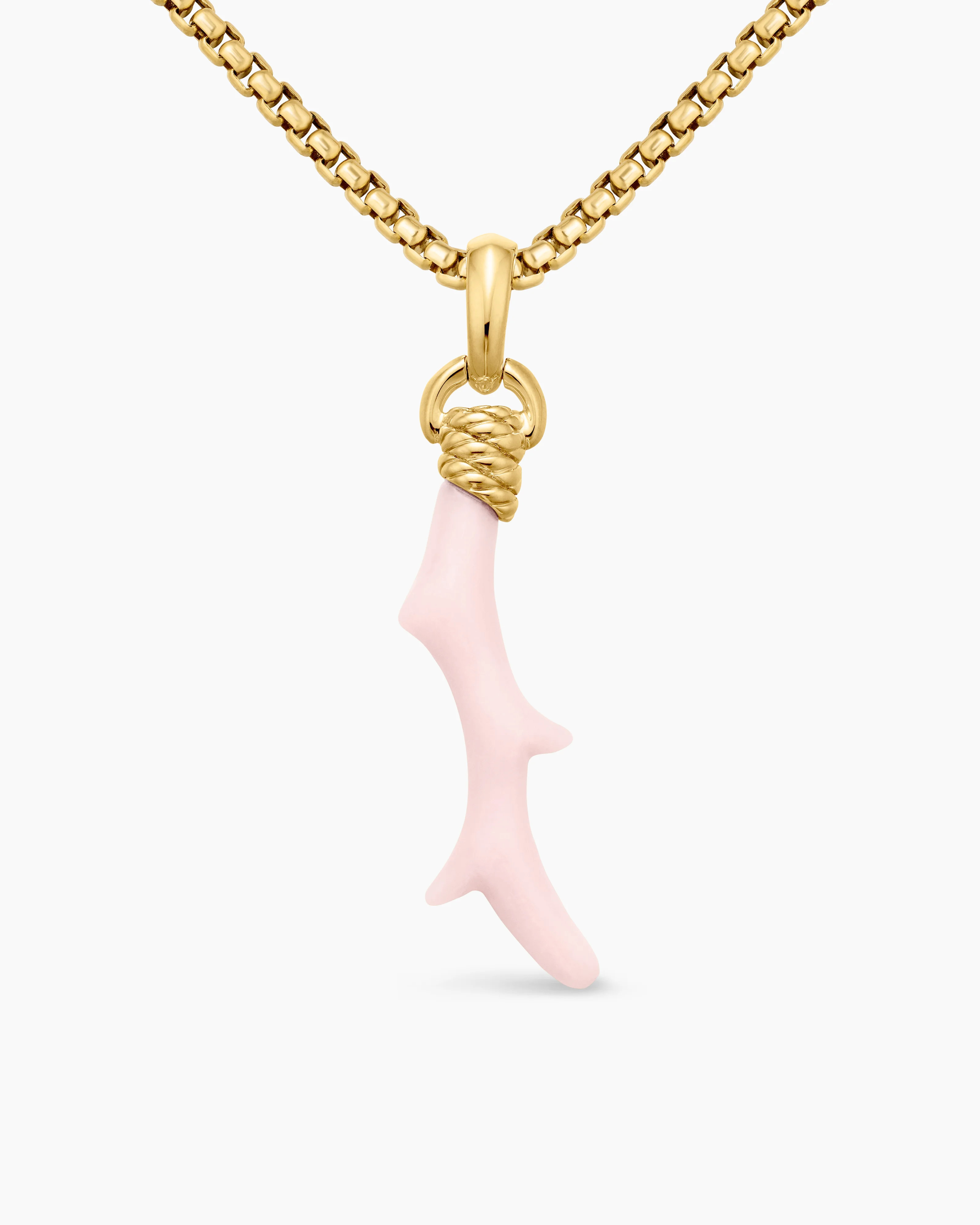 David Yurman | Coral Amulet with Pink Opal and 18K Yellow Gold, 31mm | David Yurman