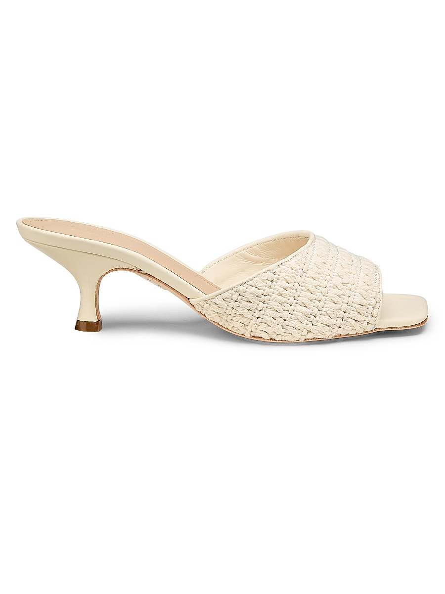 Women's 55MM Crochet Mules - White Crochet - Size 5 | Saks Fifth Avenue