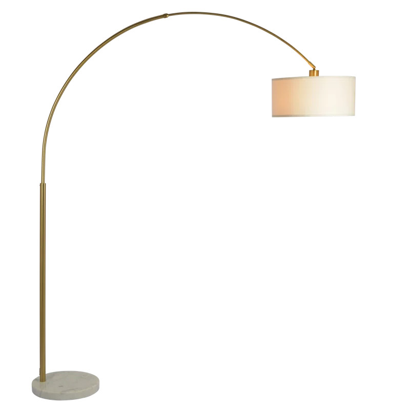 Mercer41 Beaufain 84'' ARCH GOLD BRASS FLOOR LAMP WITH LARGE LINEN SHADE & Reviews | Wayfair | Wayfair North America