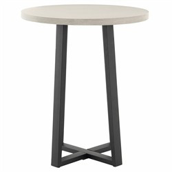 Maceo Modern Classic Grey Stone Black Iron Round Outdoor Counter Table - 30"W | Kathy Kuo Home