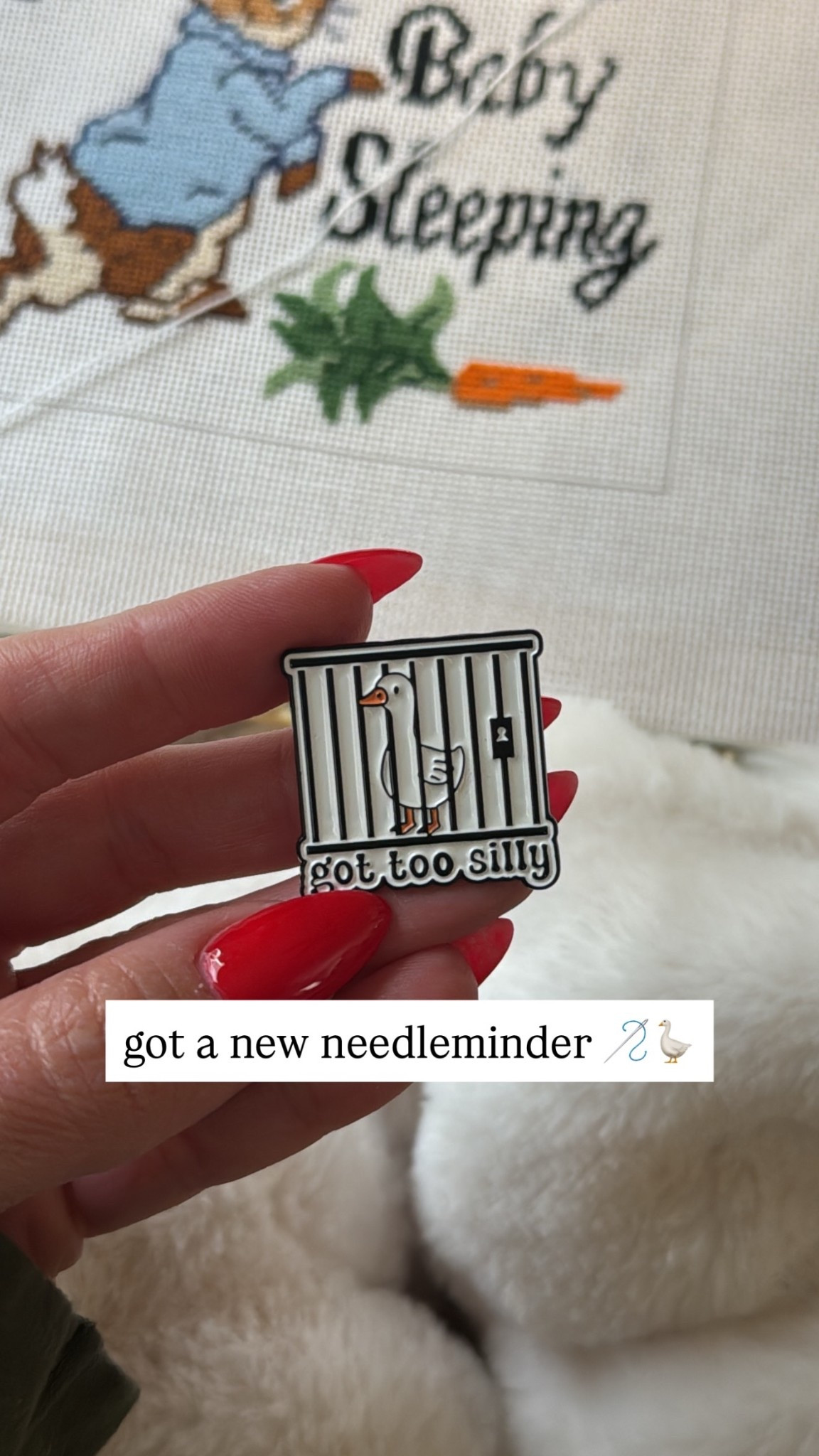My new needleminder is so cute 🤍🪡🪿 

 

#LTKstorytime #LTKselfcare #LTKdayinmylife