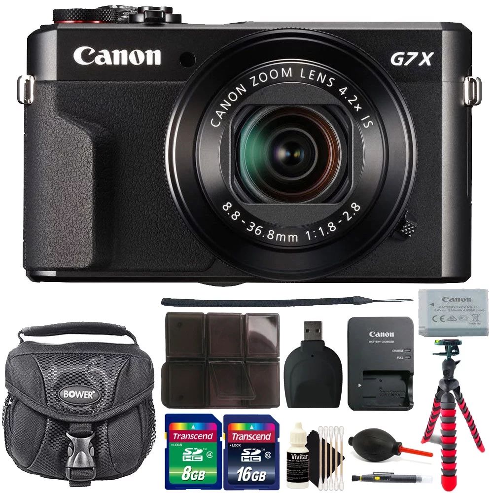 Canon G7X Mark II PowerShot 20.1MP BLACK Digital Camera with 24GB Accessory Kit Black | Walmart (US)