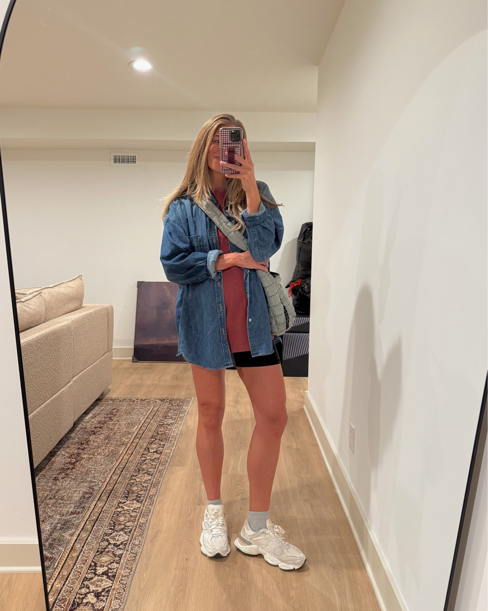 Mom outfit while pregnant today
Medium in button up but runs oversized and i got for height
Medium tall in tee (runs oversized)
Sized up to large in shorts for pregnancy 

#LTKBump #LTKmomlife #LTKootd