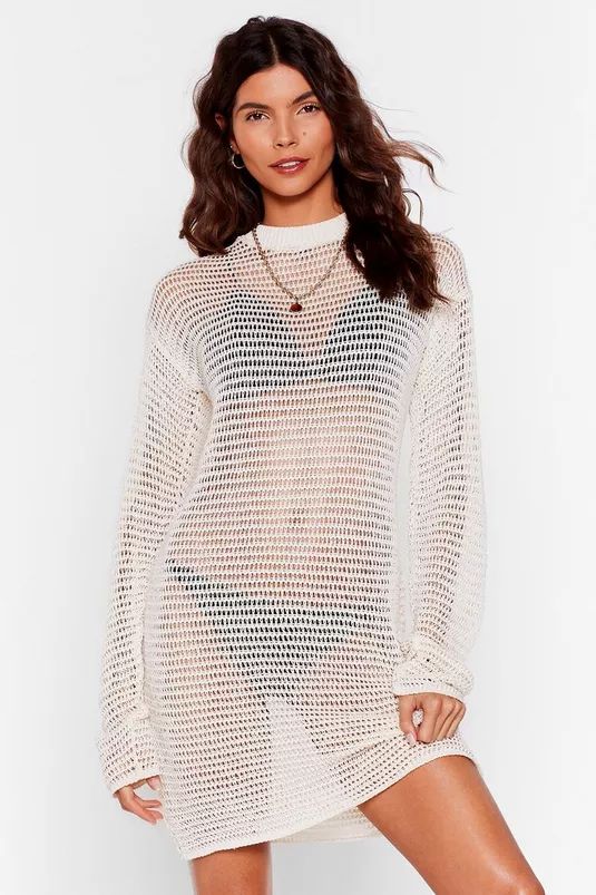 Recycled Crochet Cover Up Mini Dress | Nasty Gal (US)