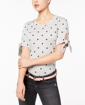 Maison Jules Polka-Dot Tie-Sleeve T-Shirt, Created for Macy's | Macys (US)