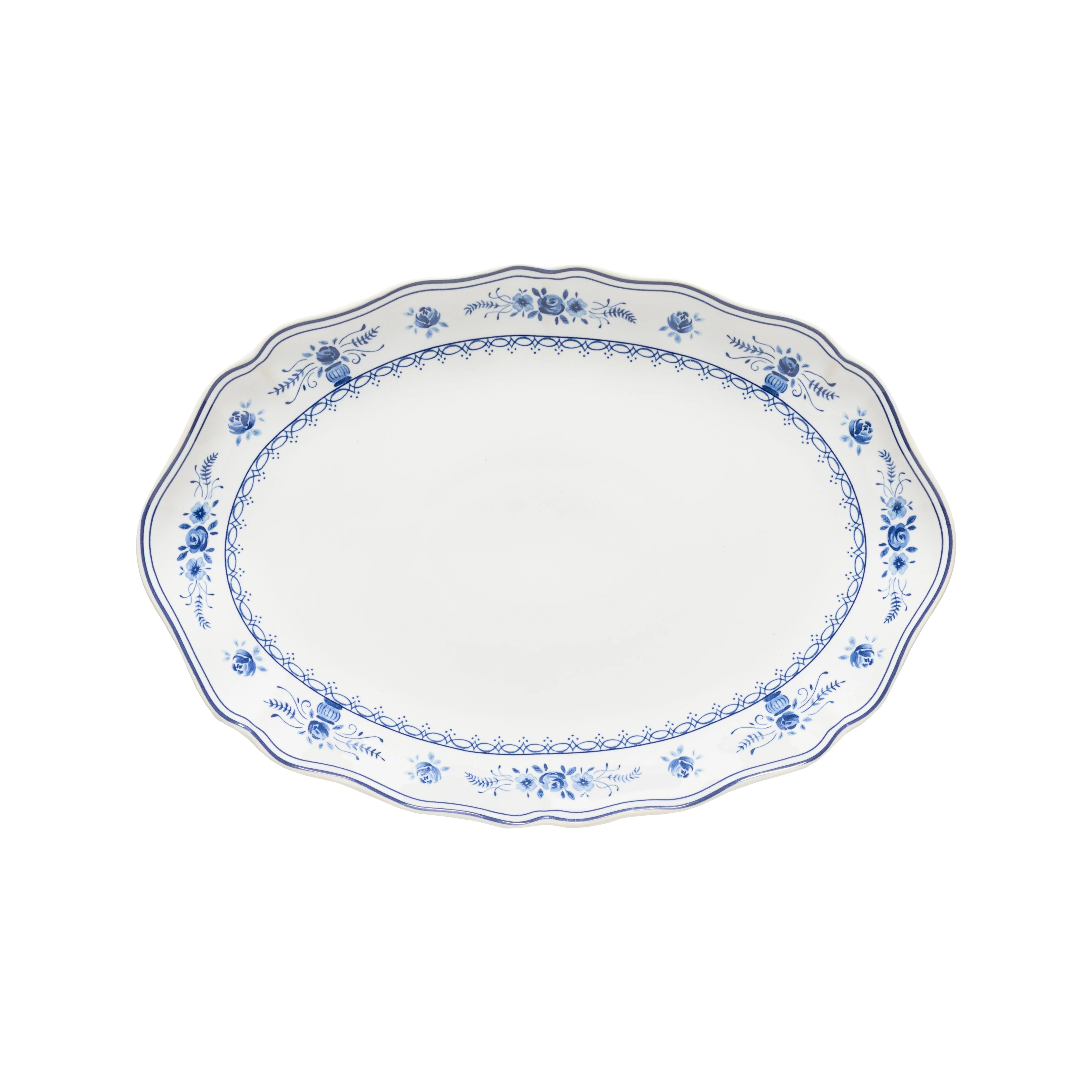 Oval Platter Vila - White Blue | Gorgeous Living
