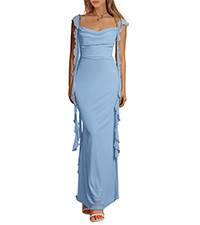 PRETTYGARDEN Women's 2026 Summer Wedding Guest Dress Sleeveless Ruffle Formal Cocktail Party Maxi... | Amazon (US)