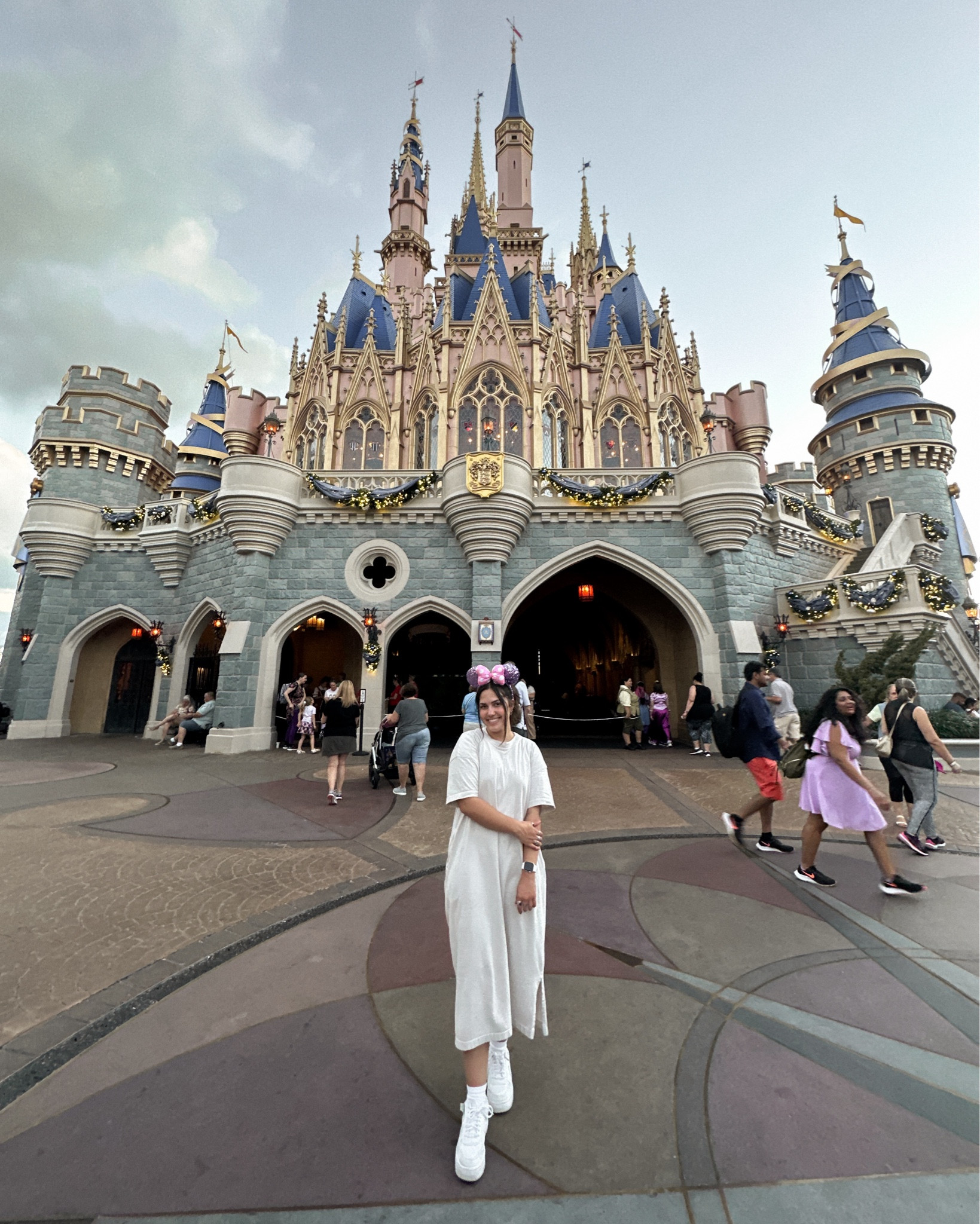 cutest comfy disney fit!! sneakers with a cute t-shirt dress and mickey ears! 🤍🐭 linked lots of similar products :) 

#LTKstyletip #LTKU #LTKSeasonal
