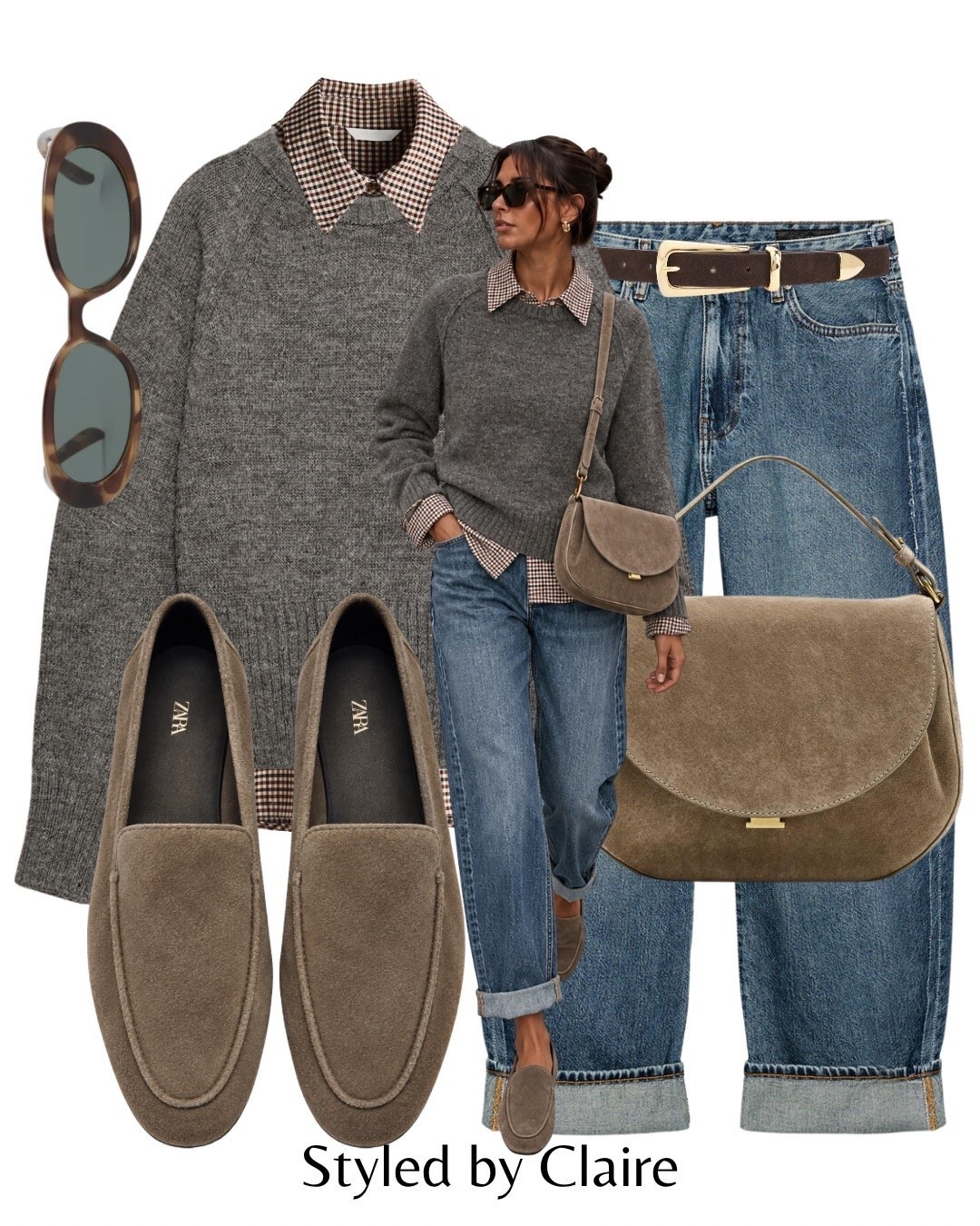 TAUPE TONES🤎
Tags: knit crew neck jumper checked shirt grey folded cuff jeans Zara suede loafers bag crossbody bodysuit trending viral fashion autumn transitional inspo outfit ideas chic women’s style capsule wardrobe elevated basics

#LTKautumn #LTKstyletip #LTKshoes