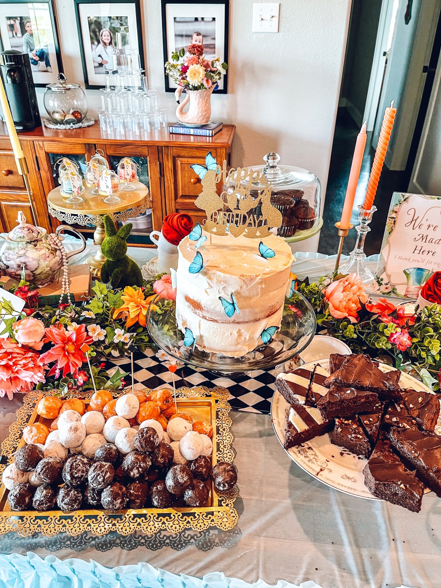 We created a whimsical world with this Alice in ONEderland-themed birthday party for our sweet girl! From the oversized playing cards to the mini cake domes, every detail was inspired by the Mad Hatter's whimsical tea party + Alice’s adventure. The table was set with mismatched serveware, teapots, + garden bunnies, creating a fun and enchanting atmosphere. There were colorful floral arrangements, giant pocket watches, + even blue butterflies that danced around the cake that added a playful touch. Every corner of this event felt like a scene straight out of Wonderland—full of magic, mystery, and a touch of madness! It was such a fun way to celebrate our girl’s first trip around thesparkle

#LTKParties #LTKSeasonal #LTKKids