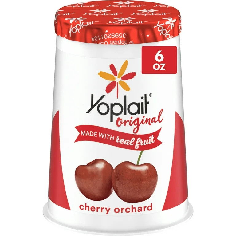 Yoplait Original Low Fat Cherry Orchard Yogurt Cup, Made with Real Fruit, 6 oz | Walmart (US)