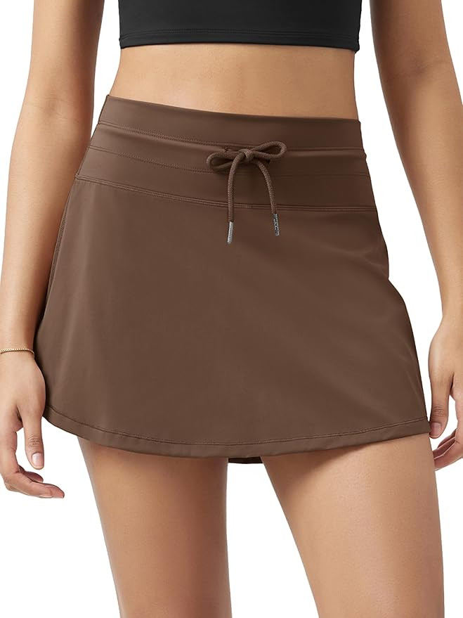 ODODOS Women's Drawstring Tie Skirts Built-in Shorts Athletic Golf Tennis Skorts with Ball Pocket | Amazon (US)